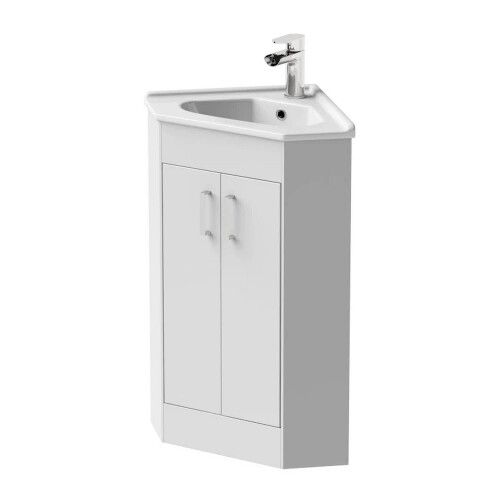 Affine White Gloss Recessed Corner Basin - 585mm 1
