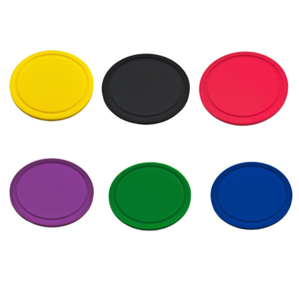 (Purple) PACK OF 6 COLOURED SILICONE DRINKS COASTER - TEA COASTERS 89MM DIAMETER