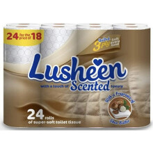 Lusheen Quilted 3 Ply Super Soft Toilet Roll Shea Butter 24 Pack