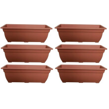 6x Bell Trough Planter Plant Pot 50cm Plastic Terracotta Colour