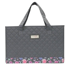 Sewing Machine Carry Tote-Grey/Pink Floral-Everything Mary EVM10143-9