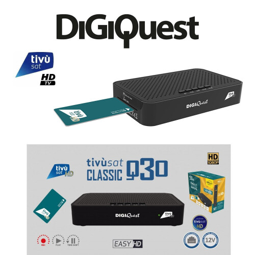Tivusat Digiquest Q30 HD USB PVR Italian Decoder + ACTIVATED Smartcard 2