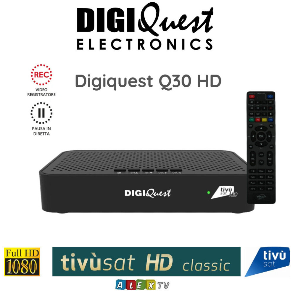 Digiquest Tivusat Q30 Hd Usb Pvr Italian Decoder + Activated Smartcard