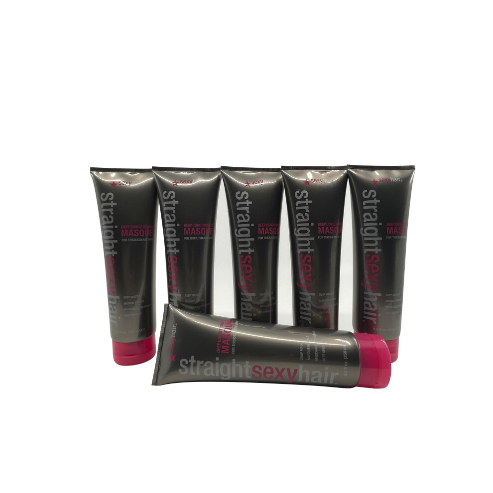 Sexy Hair Straight Deep Conditioning Mask Thick & Coarse Hair 8.5 OZ Set of 6