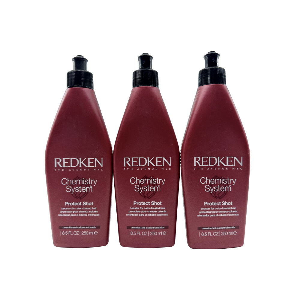 Redken Chemistry System Protect Shot Booster Color Treated Hair 8.5 OZ Set of 3