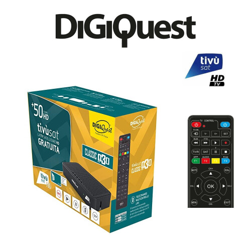 Tivusat Digiquest Q30 HD USB PVR Italian Decoder + ACTIVATED Smartcard 1