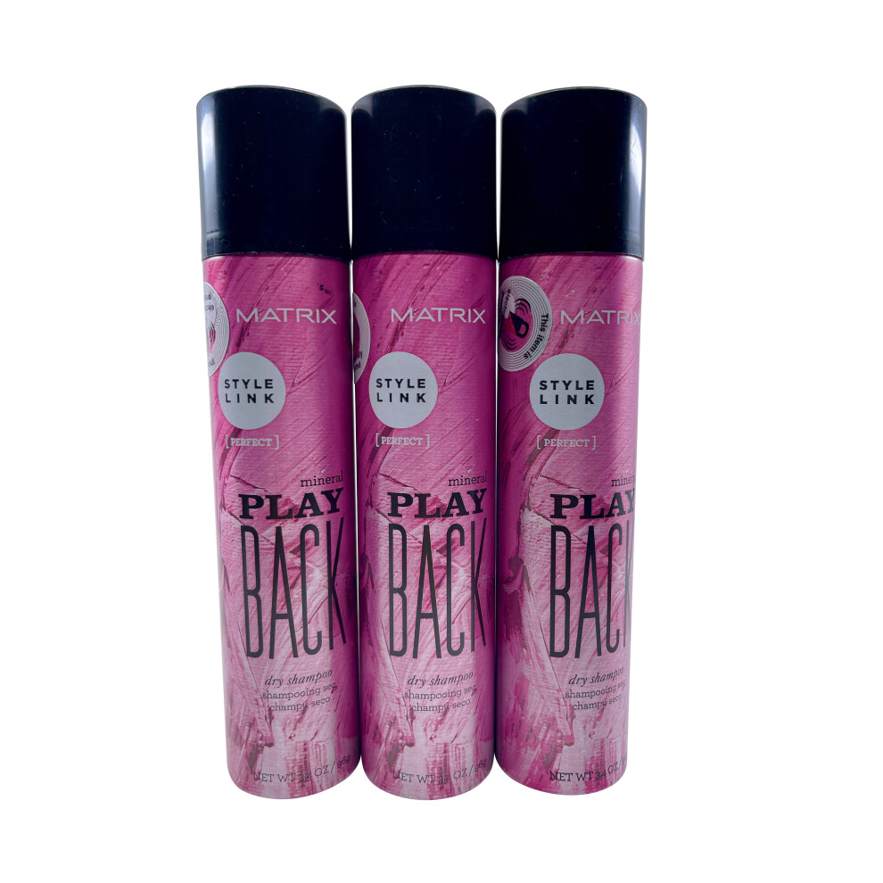 Matrix Style Link Play Back Mineral Dry Shampoo 3.4 OZ Set of 3