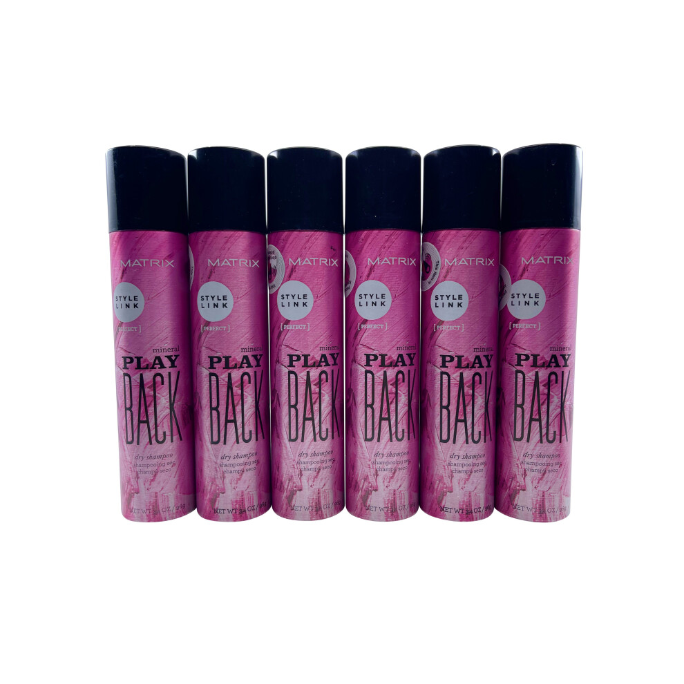 Matrix Style Link Play Back Mineral Dry Shampoo 3.4 OZ Set of 6