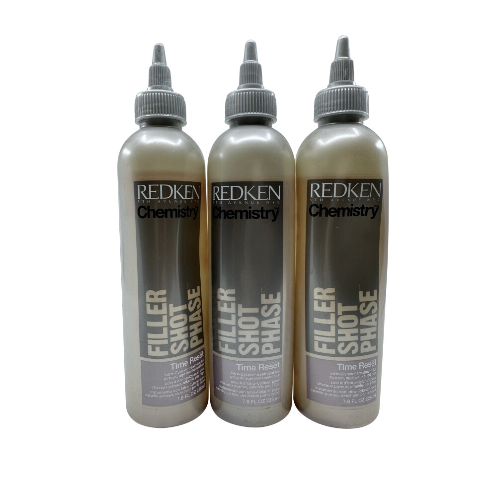 Redken Chemistry Filler Shot Phase Time Reset Porous & Weak Hair 7.6 OZ Set of 3