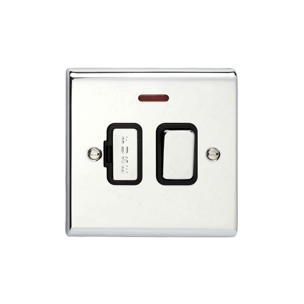 Deta Sd1371chb Switched Spur Neon -13 Amp Polished Chrome/Black Inserts 5016211208963