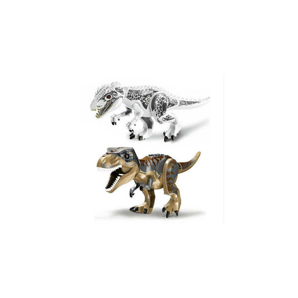 2Pcs Large Dinosaur Figure Big Size Indominus T Rex Blocks Lego Toys