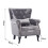 Living And Home (Grey) Velvet Upholstered Wingback Armchair with Cushion 4