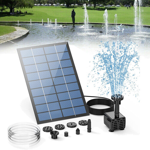 Solar Wasser Teich Pumpe Powered Panel Kit Outdoor Garten Pool Springbrunnen