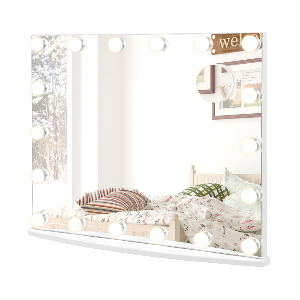 2 in 1 Tabletop & Wall Mounted Makeup Mirror with 18 LED Lights  Touch