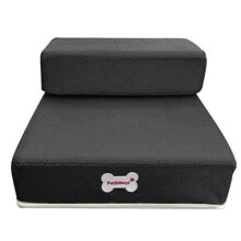 ( Black) 2-STEP MESH FOLDING PET DOG RAMP STAIRS ANIMAL MAT