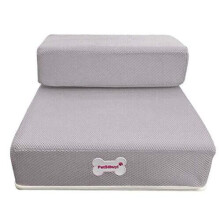 ( Grey) 2-STEP MESH FOLDING PET DOG RAMP STAIRS ANIMAL MAT