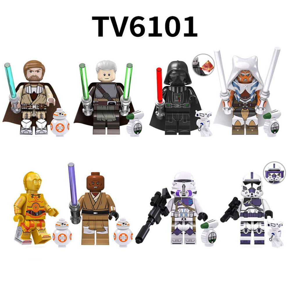 8 Pcs Star War Series Action Figure Building Block Model Toy Gift for Kids Adult