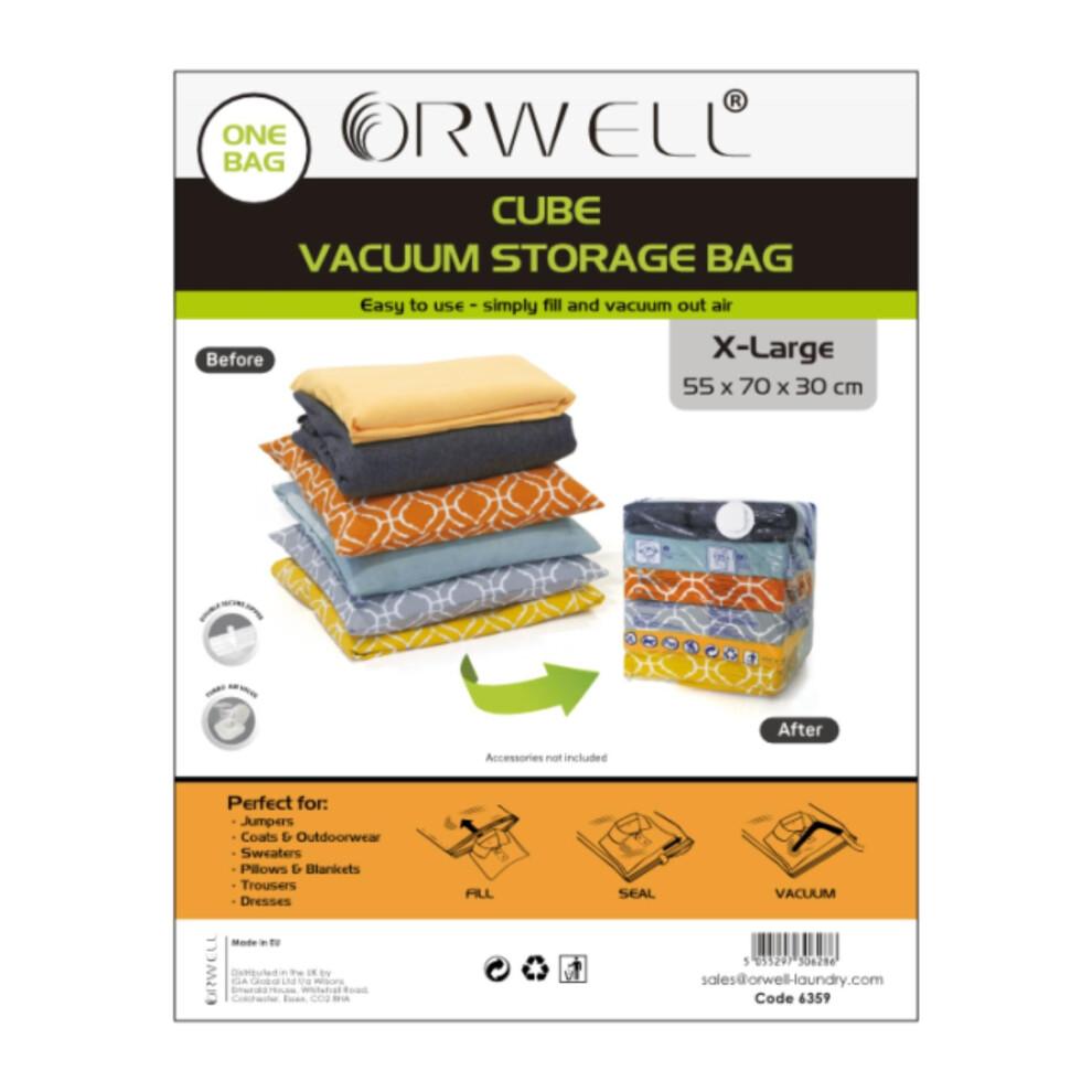 Orwell Cube Vacuum Storage Bag X-Large 55 x 70 x 30cm 1pk