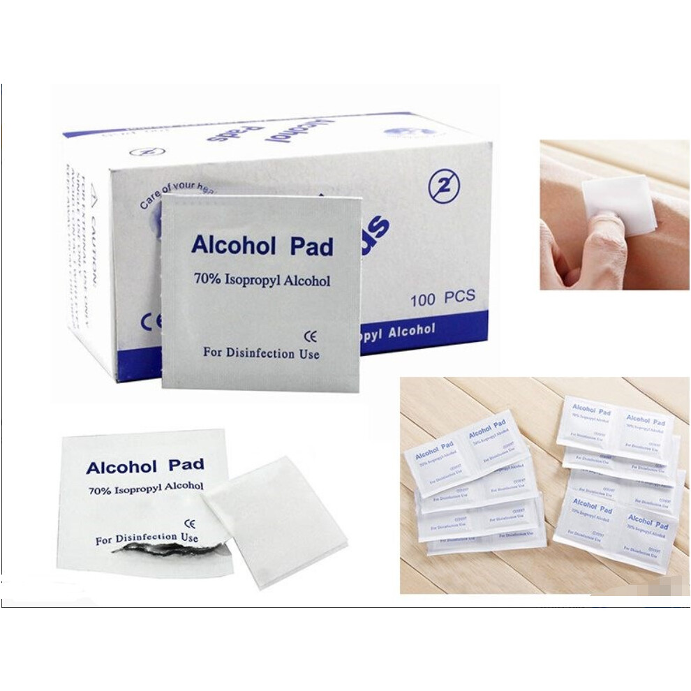 100PCS Disposable Alcohol Cotton Prep Pad Sterilization Swabs Cleanser Wipes