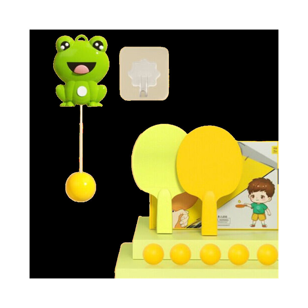 (Frog) Indoor Hanging Table Tennis Trainer With Racket And Balls Portable Exerciser Toy