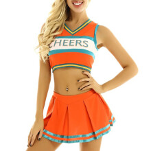 (S) Female Cheerleader Performance Uniform Female Student Uniform Sexy Short Skirt