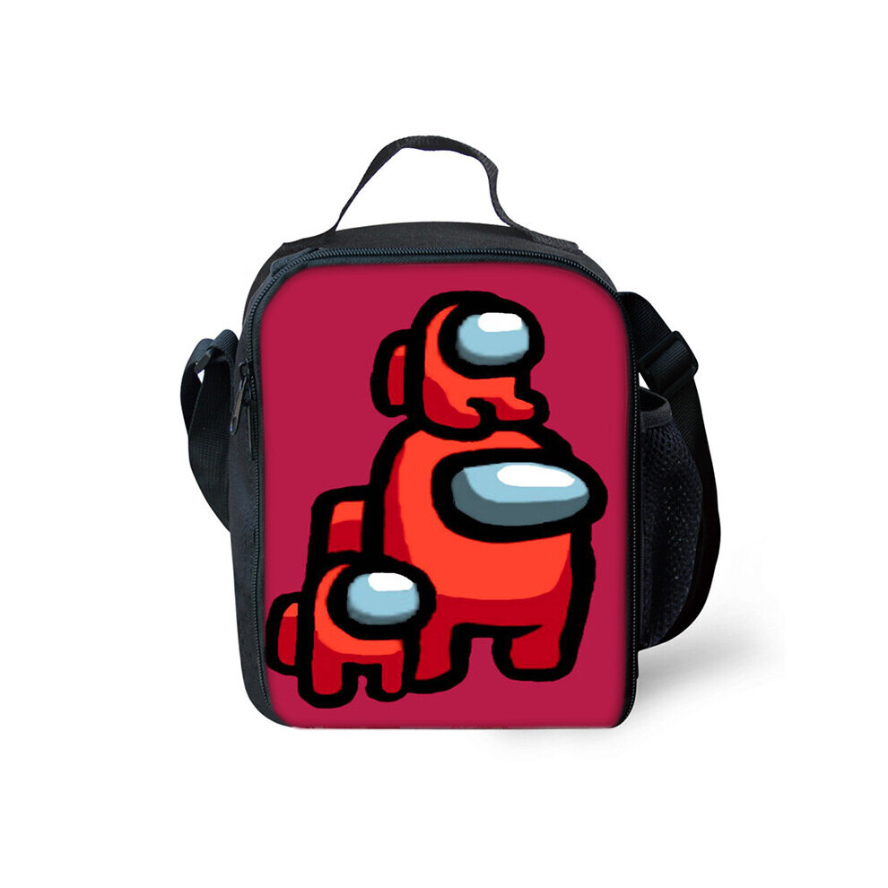 (Red) Insulated Lunch Bag School Snack Box Travel Outdoor Gifts Lunchbox