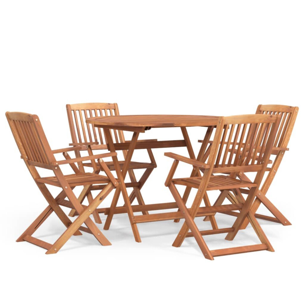 Vidaxl Garden Dining Set 5 Piece Solid Wood Acacia Outdoor Table And Chair