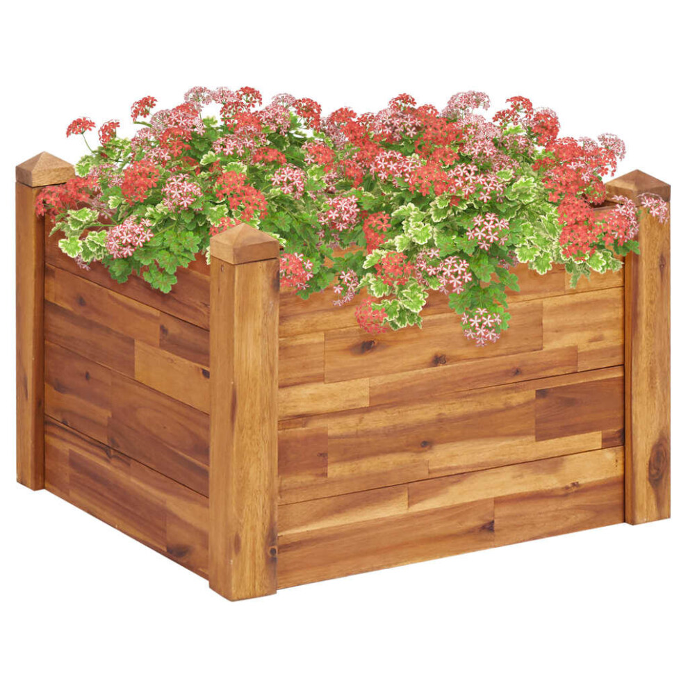 vidaXL Solid Acacia Wood Garden Bed Gardening Herb Raised Bed Flower Box Pot