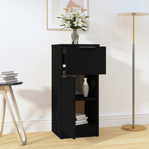 VidaXL vidaXL Sideboard Storage Cabinet Cupboard Highboard Black Engineered Wood 2