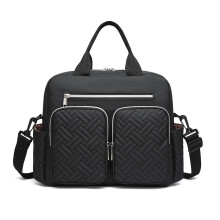(Black) Durable And Functional Changing Tote bag
