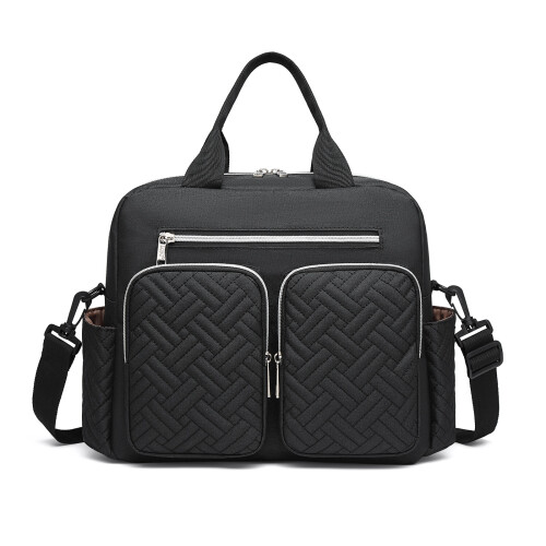 (Black) Durable And Functional Changing Tote bag