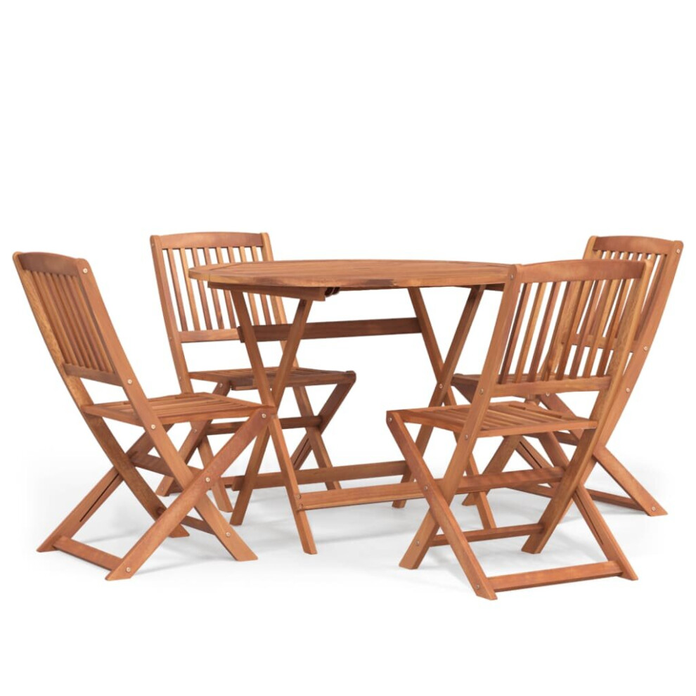 Vidaxl Garden Dining Set 5 Piece Solid Wood Acacia Outdoor Table And Chair