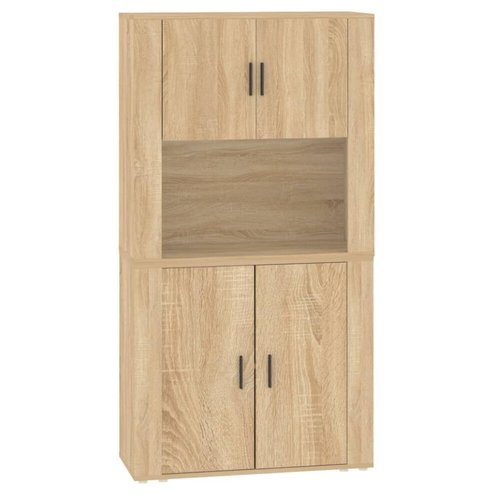 Vidaxl Highboard Sonoma Oak Engineered Wood Cupboard Sideboard Storage Cabinet