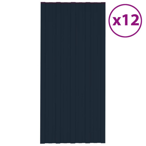 VidaXL vidaXL 12x Roof Panels Galvanised Steel Anthracite Garage Shed Roof Panel