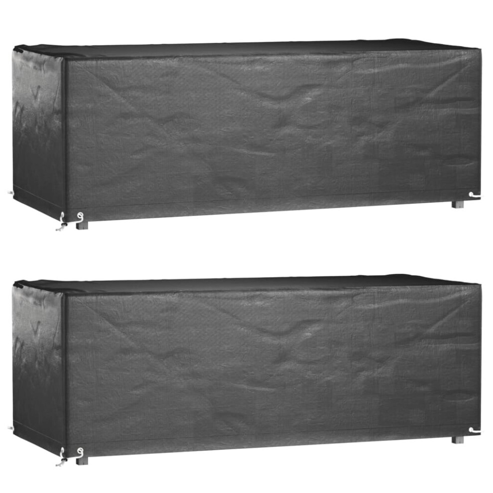 vidaXL Garden Furniture Covers Patio Set Cover 2 pcs 8 Eyelets Rectangular