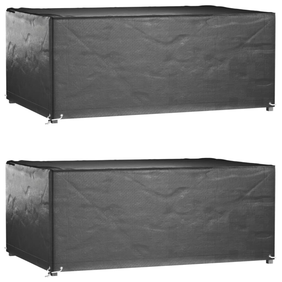 vidaXL Garden Furniture Covers Patio Set Cover 2 pcs 8 Eyelets Rectangular