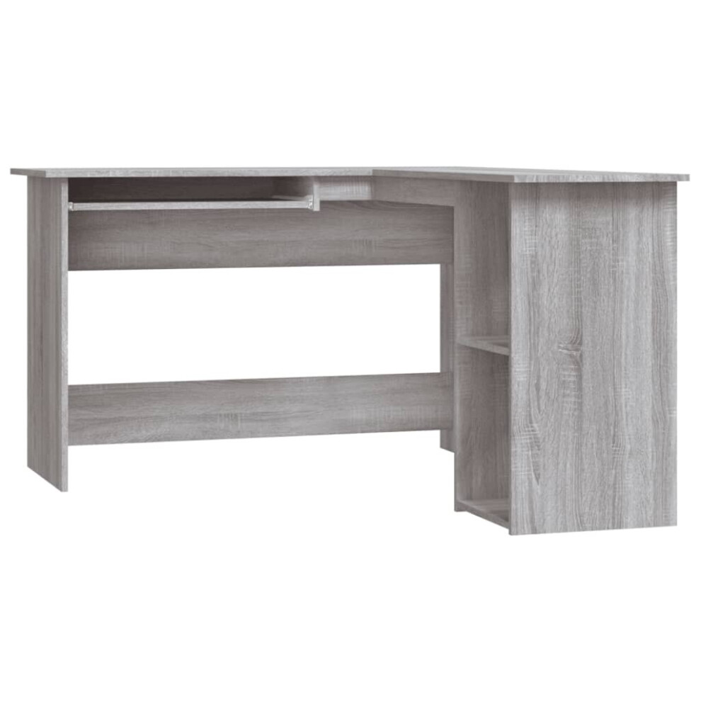 vidaXL Corner Desk Computer Desk L-shaped Desk Grey Sonoma Engineered Wood