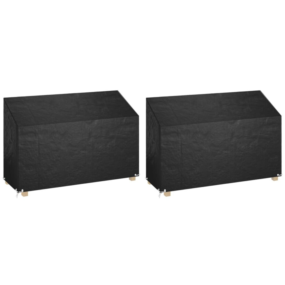 Vidaxl Garden Bench Covers Patio Furniture Cover 2 Pcs 8 Eyelets Polyethylene