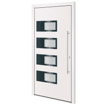 vidaXL Haustür Weiß 110x210 cm Aluminium und PVC