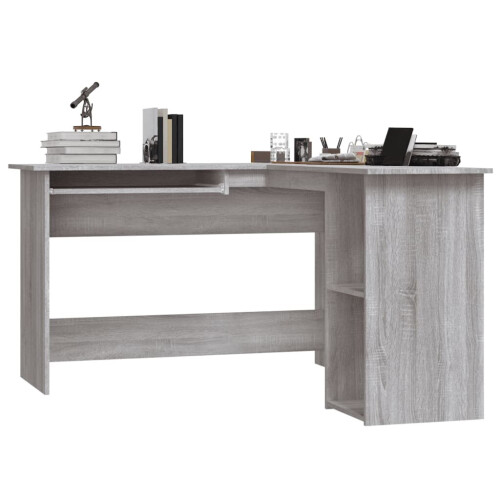 VidaXL vidaXL Corner Desk Computer Desk L-shaped Desk Grey Sonoma Engineered Wood 2