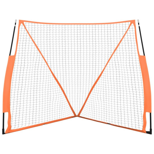 VidaXL vidaXL Portable Baseball Net Practice Net Orange and Black Steel and Polyester 2