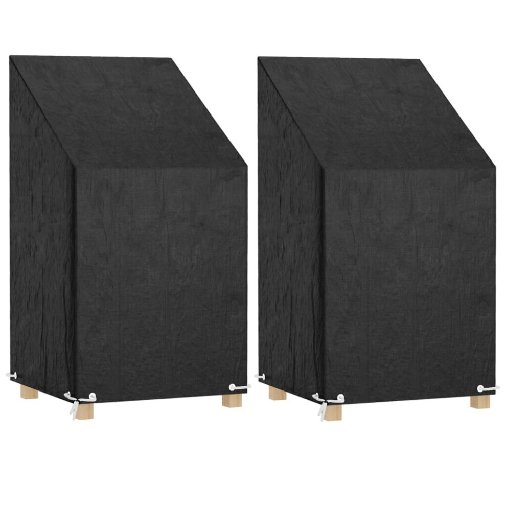 Vidaxl Garden Chair Covers Patio Furniture Cover 2 Pcs 8 Eyelets Polyethylene