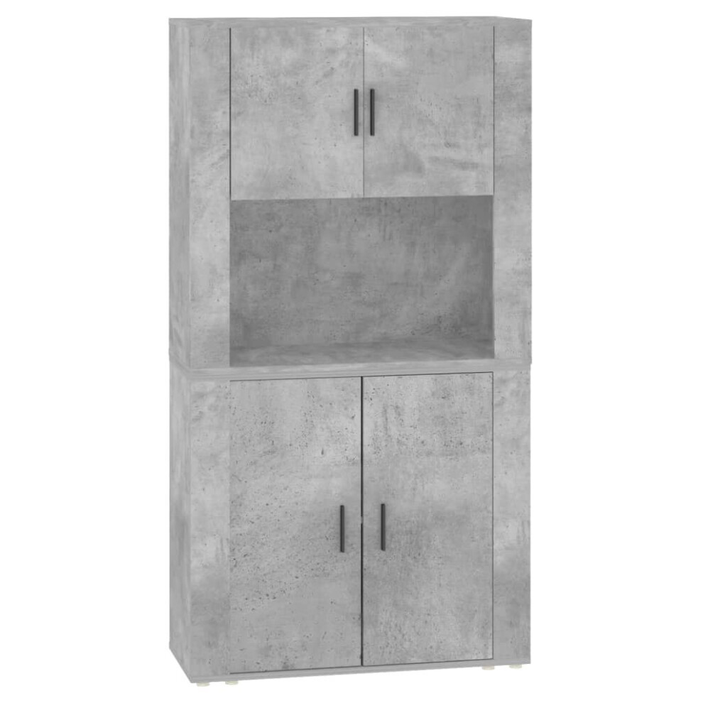 vidaXL Highboard Concrete Grey Engineered Wood Cupboard Sideboard Cabinet