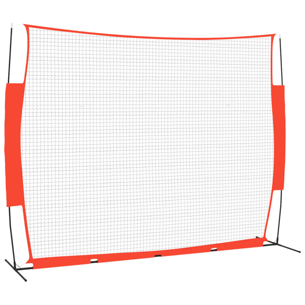 vidaXL Portable Baseball Net Practice Net Red and Black Steel and Polyester