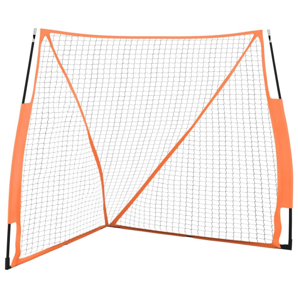 vidaXL Portable Baseball Net Practice Net Orange and Black Steel and Polyester