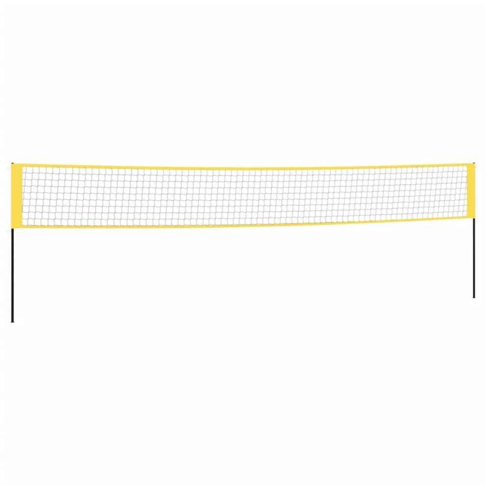 vidaXL Badminton Net Yellow and Black 600x155 cm PE Fabric Volleyball Net