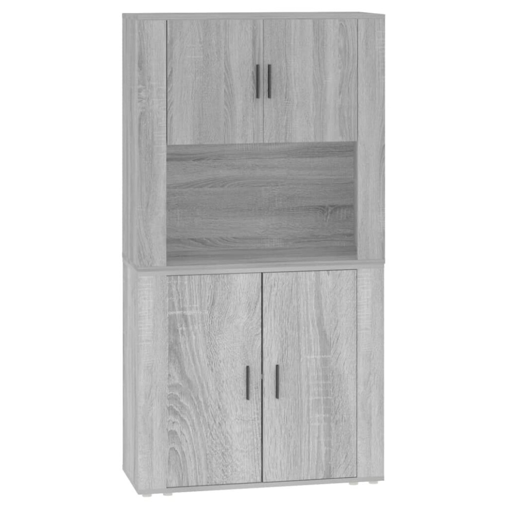 vidaXL Highboard Grey Sonoma Engineered Wood Cupboard Sideboard Side Cabinet