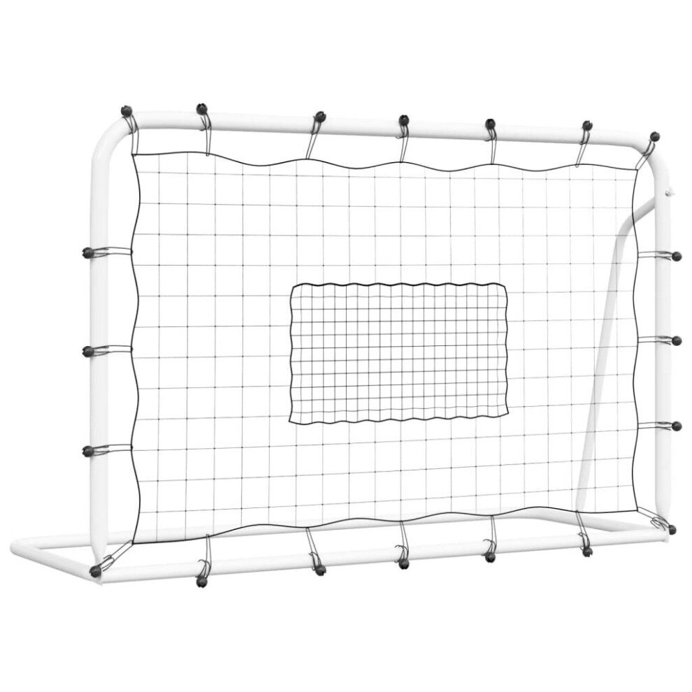 vidaXL Football Net Rebounder Football Goal Net White and Black Steel and PE