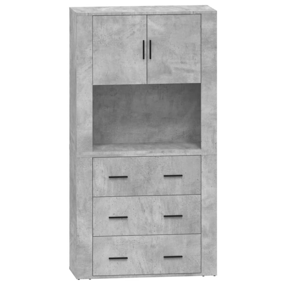 Vidaxl Highboard Concrete Engineered Wood Cupboard Sideboard Cabinet Grey