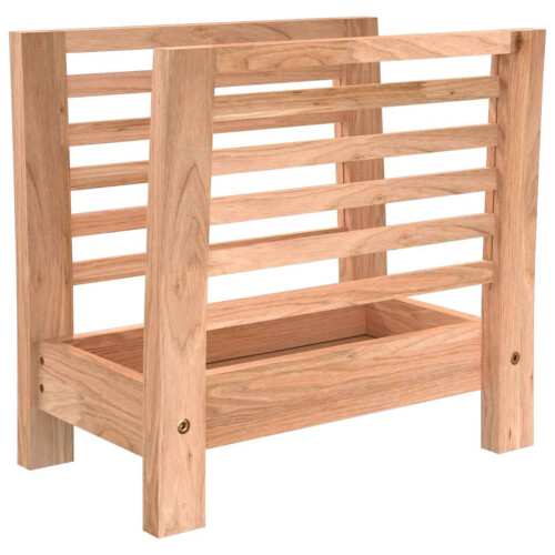 VidaXL vidaXL Solid Wood Walnut Magazine Rack Wooden Book Rack File Magazine Holder